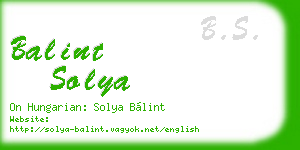 balint solya business card