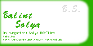 balint solya business card
